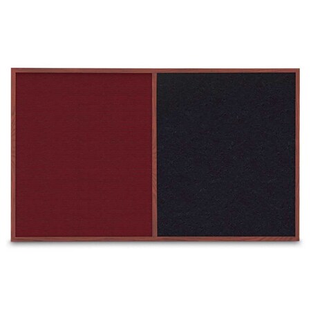 United Visual Products Enclosed Corkboard, 3 Door, 96"x48", 4" Fra UV3406-BLACK-COBACC